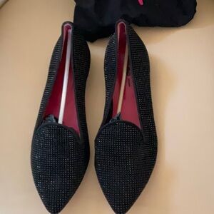 NWT black crystal flat loafer shoes 181 absolutely gorgeous eu 40, 9 9.5 10